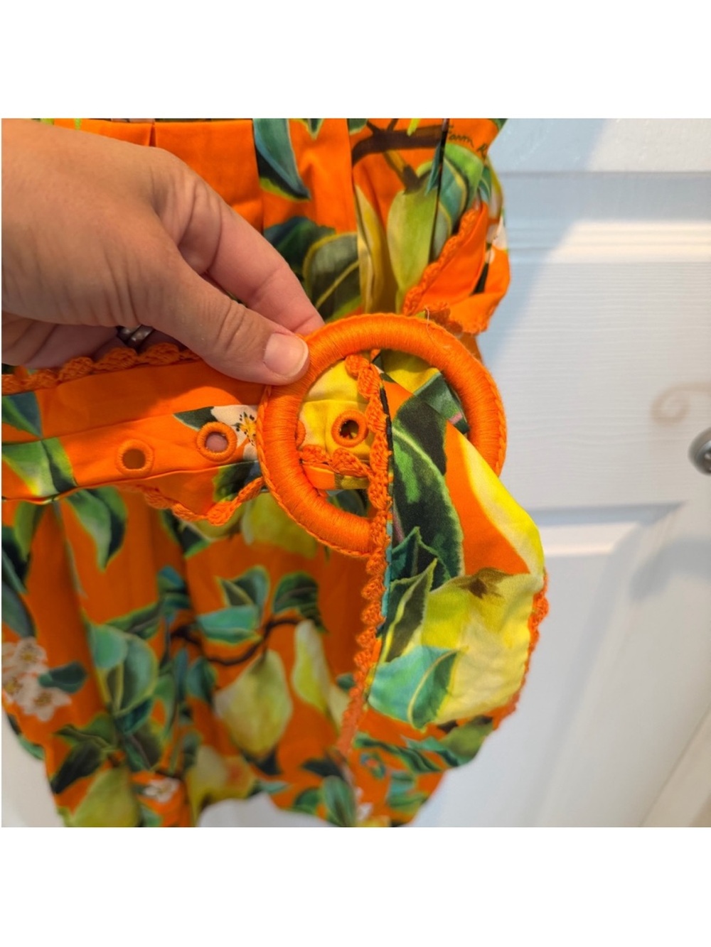 Farm Rio Orange Pear Print Dress - Picture 5 of 10